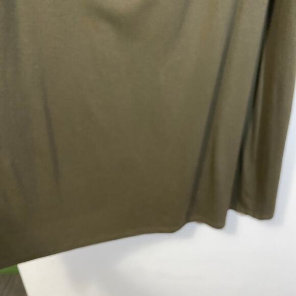 Free 2 Luv Olive Green Ribbed Twist Neck Keyhole Cutout Dress Sz 1X - Picture 5 of 10